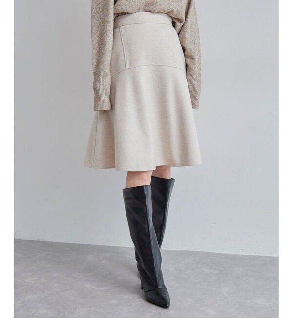 VIS「【洗える】ジャージメルトンニーレングスセミフレアスカート」|スカート|