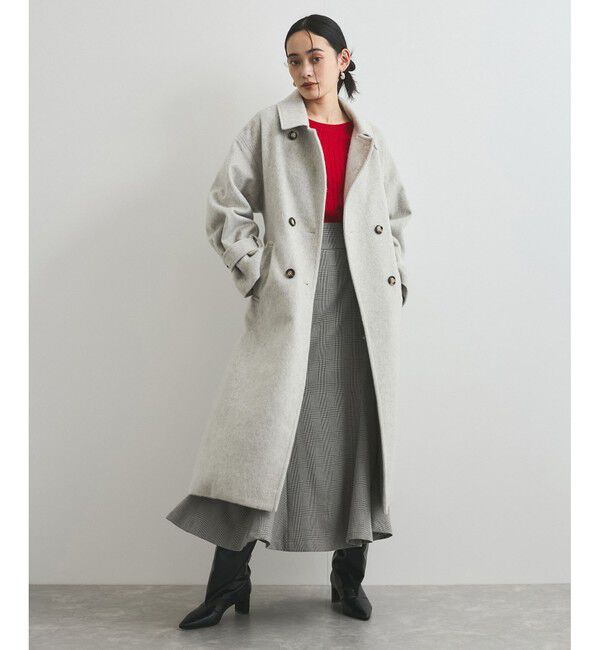 VIS「【2WAY】シャギーロングコート」|ステンカラーコート|