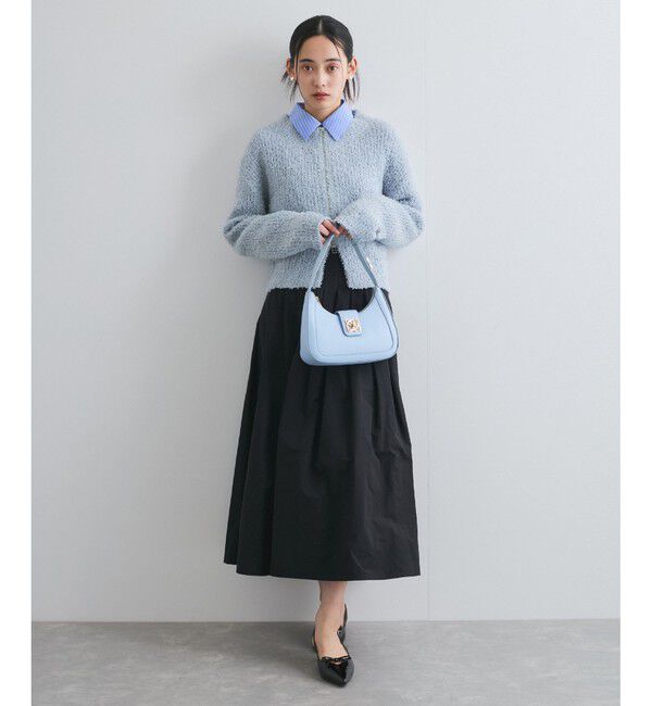 VIS「リボンヤーンジップリブネックカーディガン」|カーディガン|