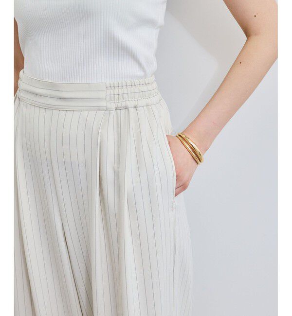 VIS「【接触冷感/UVケア】ピンストライプリラックスワイドパンツ」|チノ|