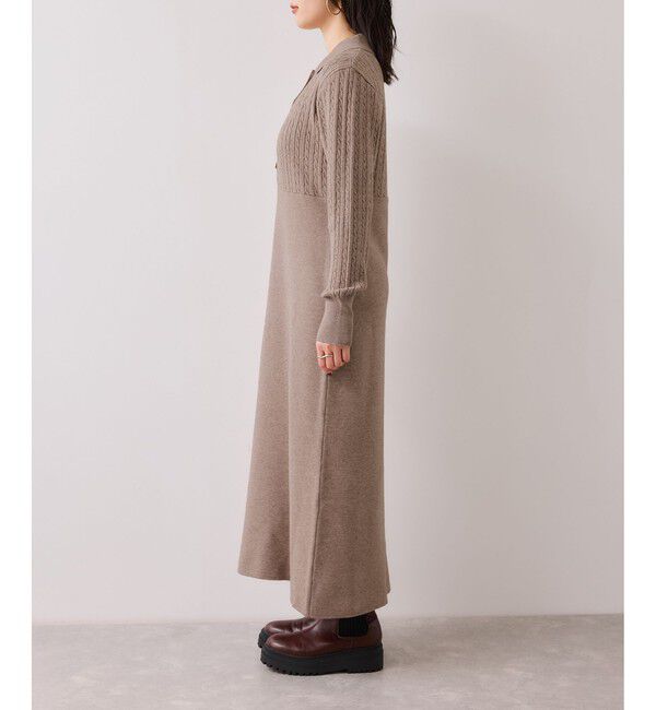 VIS「ポロケーブルモチモチニットワンピース」|ワンピース|