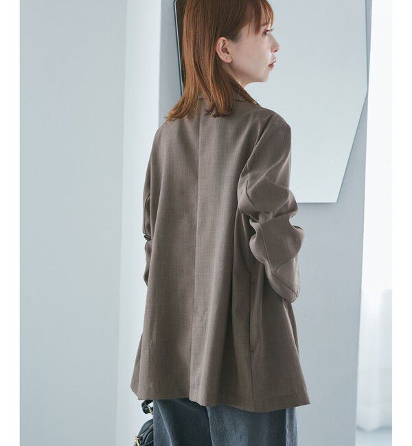 Rope&rsquo;Picnic「【接触冷感・UVカット・速乾】【リネンライク・シリーズ】シアーテーラードジャケット/セットアップ対応」|テーラードジャケット|