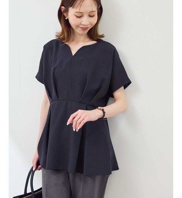 Rope&rsquo;Picnic「【接触冷感】ハートネックペプラムブラウス」|シャツ・ブラウス|