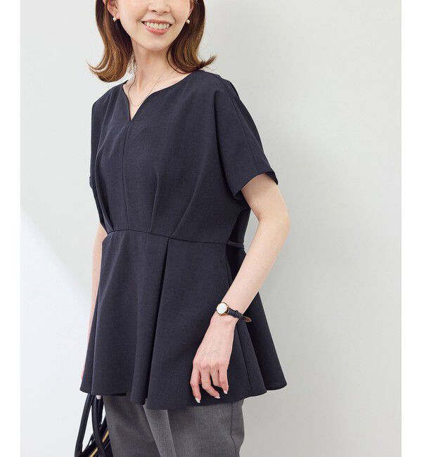 Rope&rsquo;Picnic「【接触冷感】ハートネックペプラムブラウス」|シャツ・ブラウス|