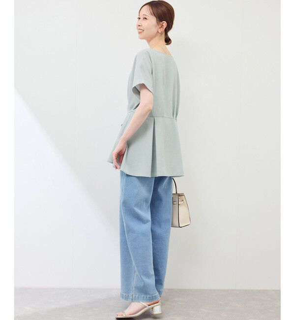 Rope&rsquo;Picnic「【接触冷感】ハートネックペプラムブラウス」|シャツ・ブラウス|