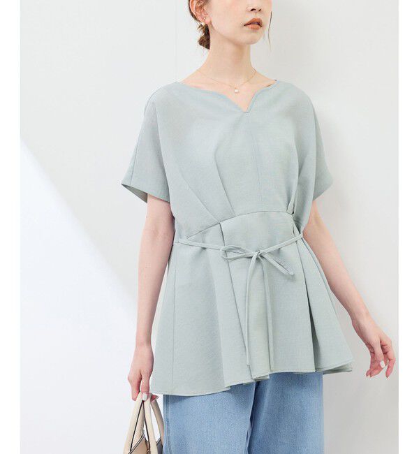 Rope&rsquo;Picnic「【接触冷感】ハートネックペプラムブラウス」|シャツ・ブラウス|