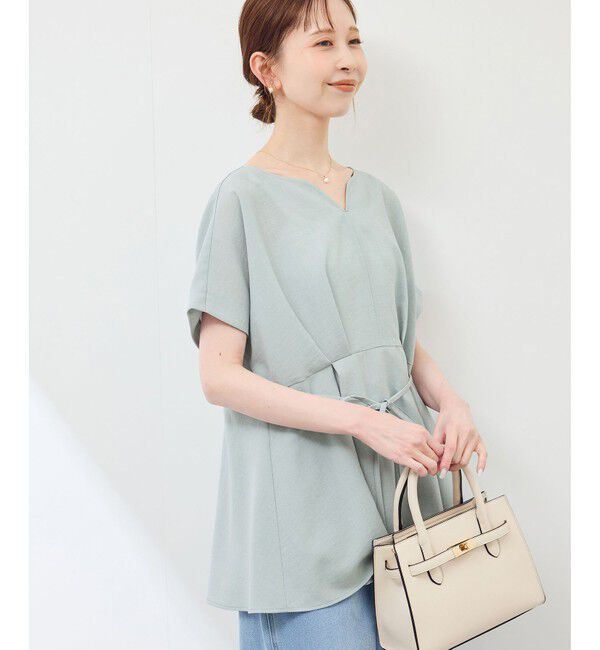 Rope&rsquo;Picnic「【接触冷感】ハートネックペプラムブラウス」|シャツ・ブラウス|