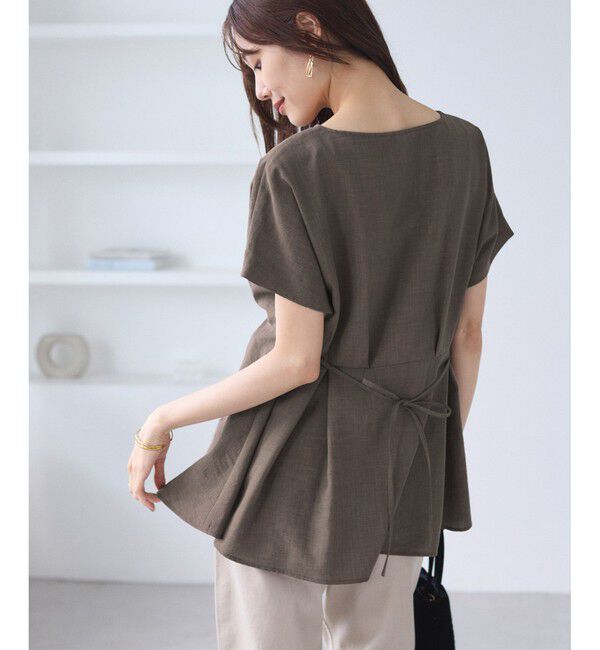 Rope&rsquo;Picnic「【接触冷感】ハートネックペプラムブラウス」|シャツ・ブラウス|