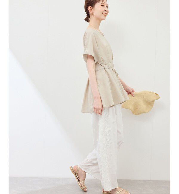 Rope&rsquo;Picnic「【接触冷感】ハートネックペプラムブラウス」|シャツ・ブラウス|