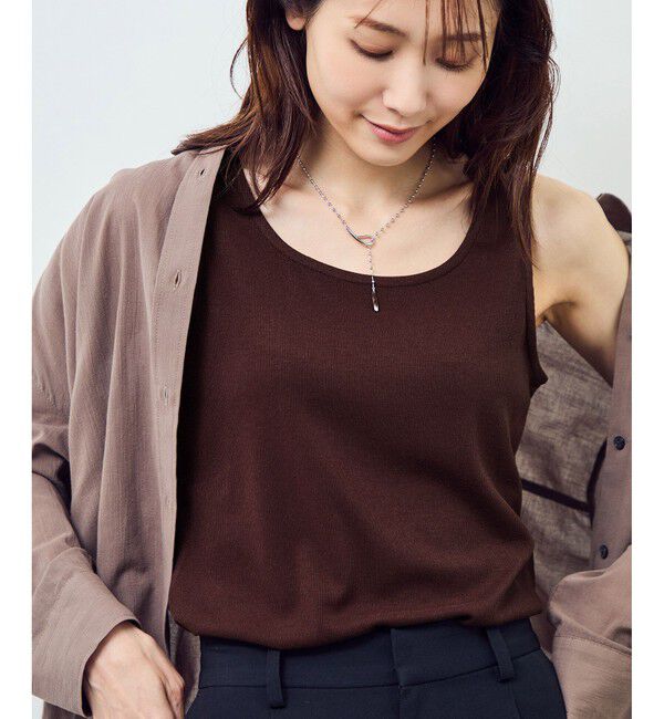 Rope&rsquo;Picnic「ベーシックリブタンクトップ」|タンクトップ|ブラウン系(22)