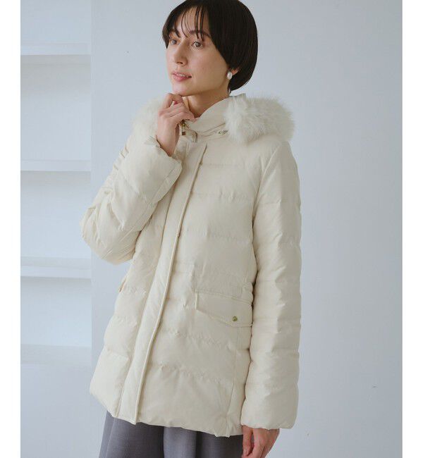 Rope&rsquo;Picnic「【GREEN DOWN/グリーンダウン】ファー付きダウンミドル丈コート/リンクコーデ」|ダウン|