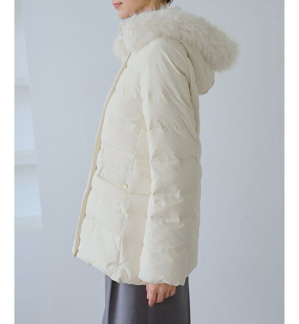 Rope&rsquo;Picnic「【GREEN DOWN/グリーンダウン】ファー付きダウンミドル丈コート/リンクコーデ」|ダウン|