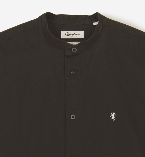 GYMPHLEX「Gymphlex | バンドカラー長袖シャツ SOLID MEN」|シャツ・ブラウス|