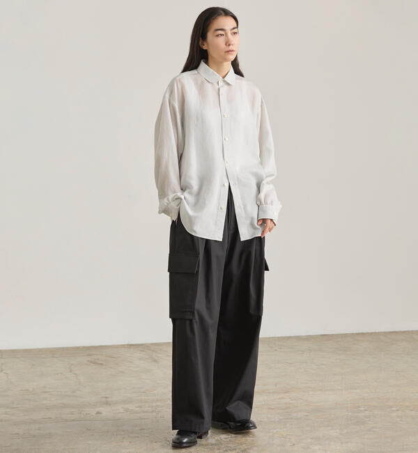  「nicholson & nicholson | コットン ツイルワイドカーゴパンツ WOMEN」|チノ|