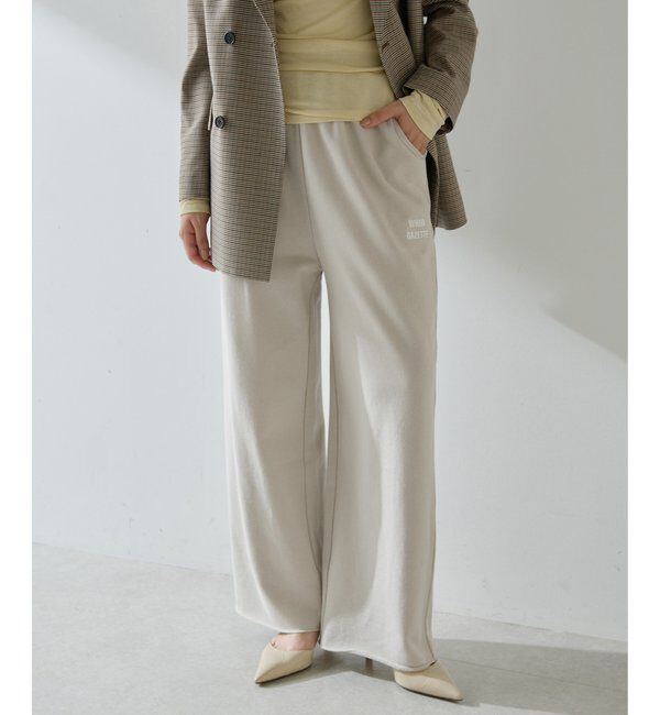  「ロゴ裏毛ワイドパンツ」|チノ|ベージュ