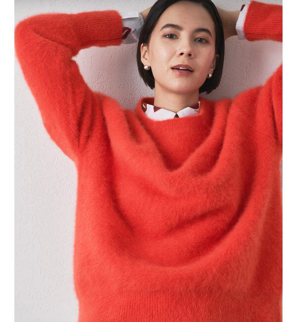  「ファークルーネックプルオーバー」|ニット・セーター|レッド