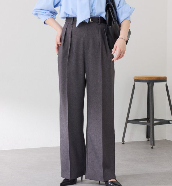  「ウールライクタックパンツ」|チノ|チャコールグレー