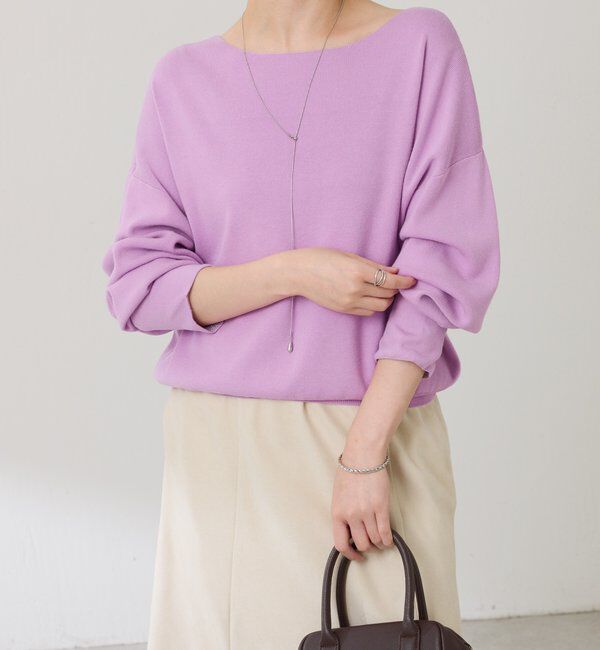  「ドルマン2WAYニット」|ニット・セーター|パープル