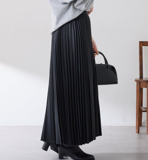  「フェイクレザープリーツスカート」|スカート|