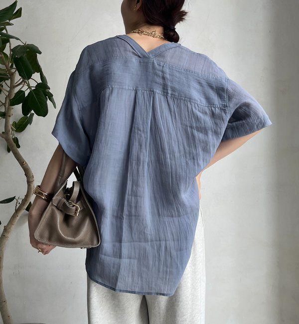  「リヨセルリネン半袖VVシャツ」|シャツ・ブラウス|