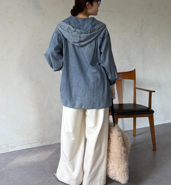  「シアーデニムフーディーシャツ」|シャツ・ブラウス|