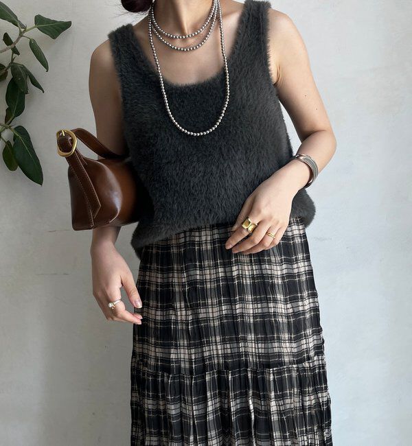  「前後2WAYシャギーニットタンクベスト」|ニット・セーター|