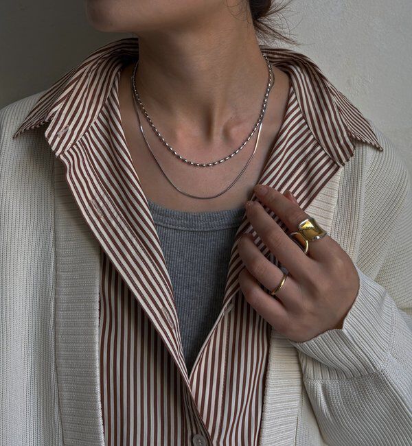  「【SAKURA企画】アレルギー対応 2連チェーンマグネットネックレス」|ネックレス|