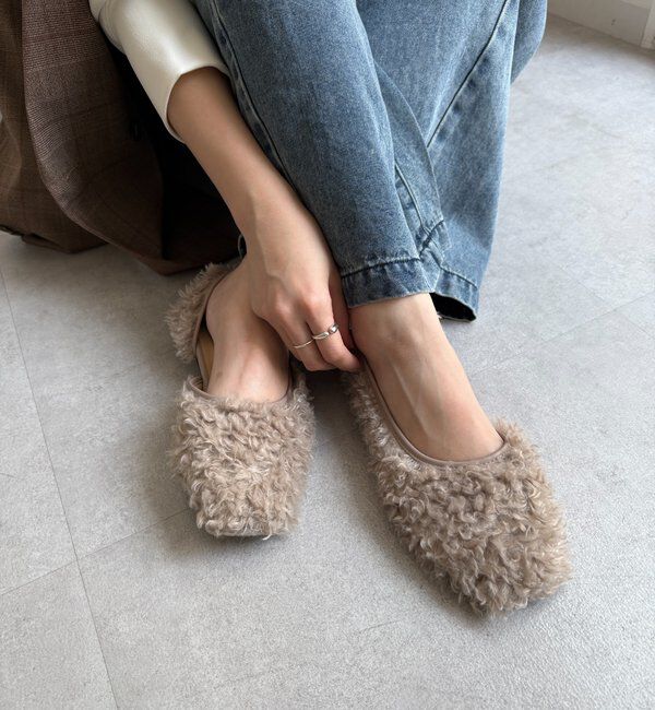  「サイドオープンボアフラットシューズ」|その他|