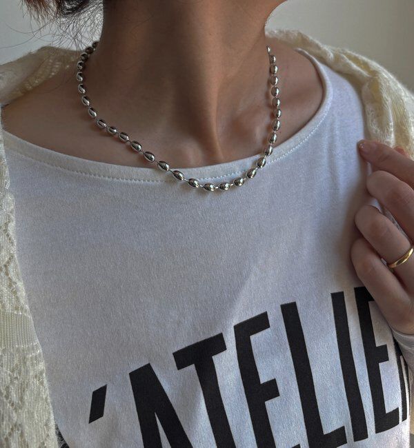  「【インフルエンサー SAKURA企画】アレルギー対応 オーバルチェーンネックレス」|ネックレス|シルバー