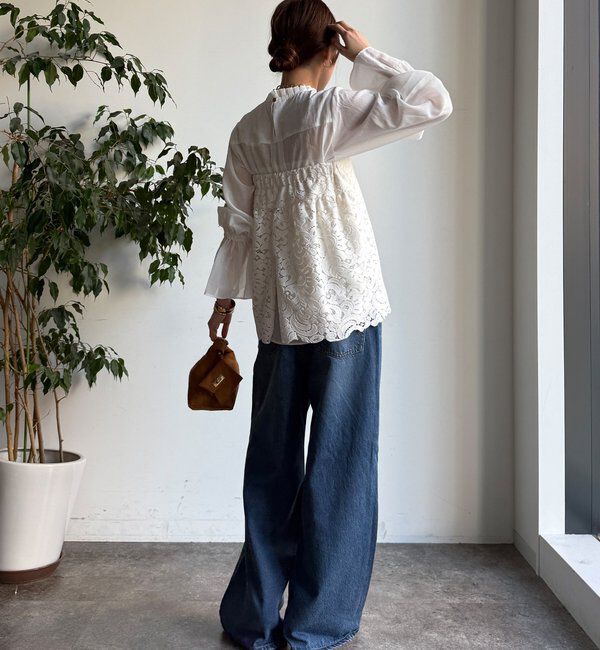  「プリーツ襟袖フレアブラウス」|シャツ・ブラウス|