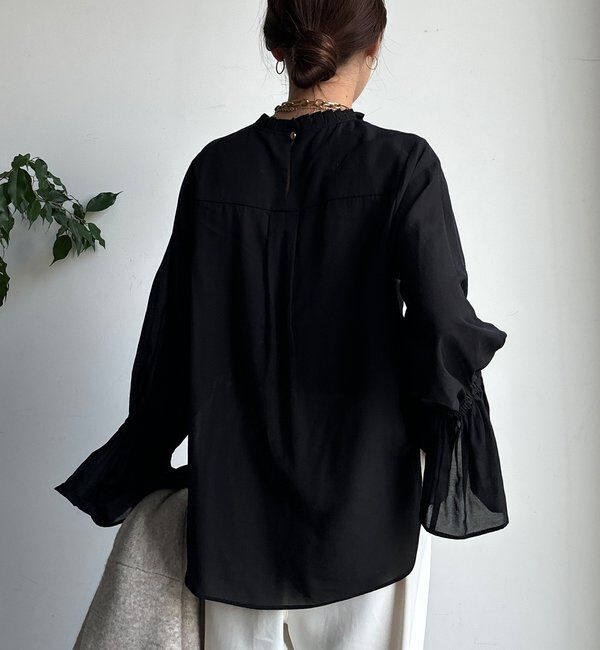  「プリーツ襟袖フレアブラウス」|シャツ・ブラウス|