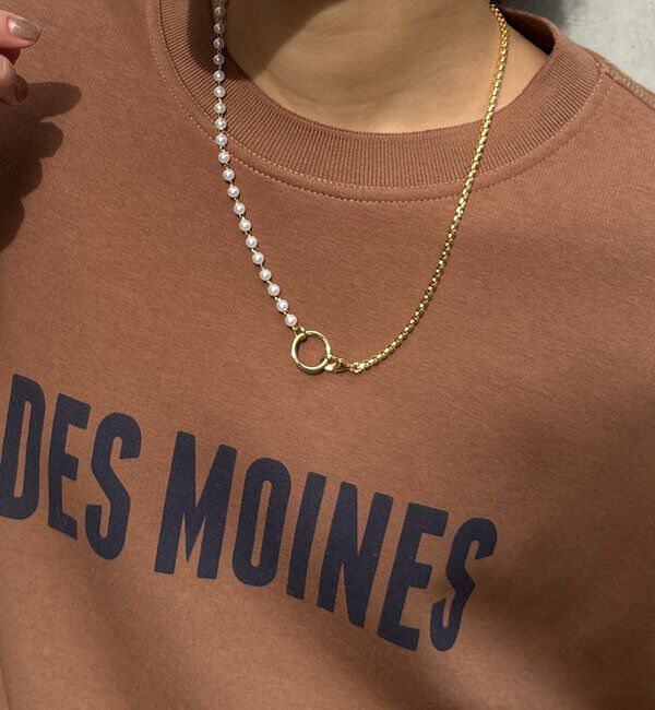  「パール&times;チェーンネックレス」|ネックレス|ゴールド