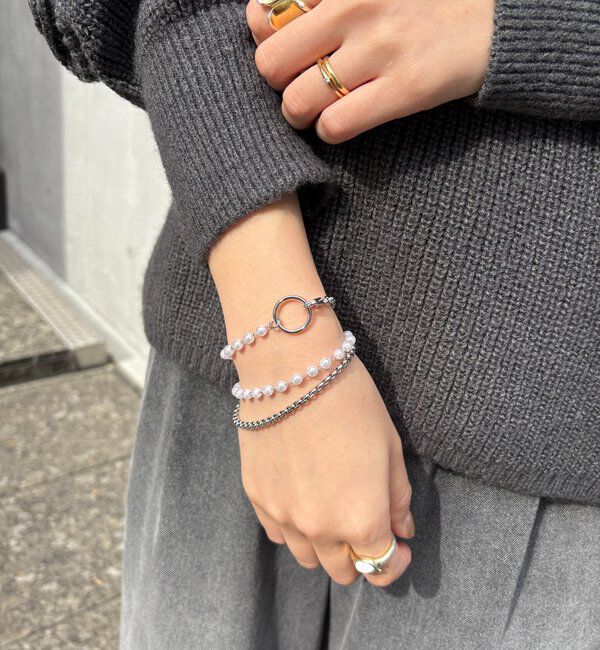  「パール&times;チェーンネックレス」|ネックレス|