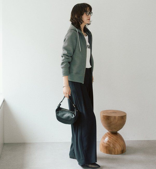  「【WEB限定/キレイめ上品】スポンジダンボールZIPパーカーカットソー」|パーカー|