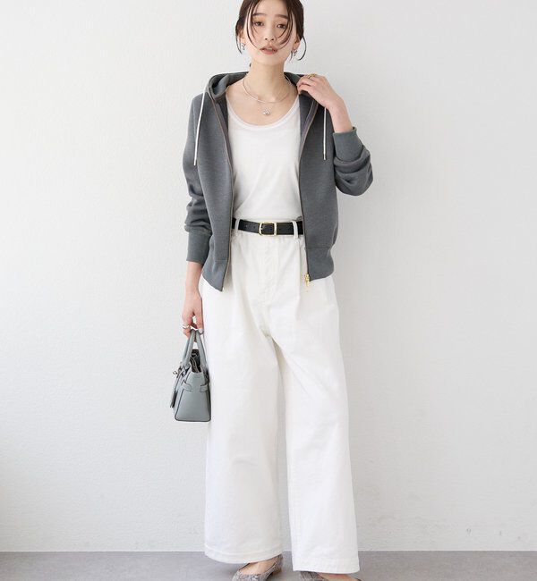  「【WEB限定/キレイめ上品】スポンジダンボールZIPパーカーカットソー」|パーカー|