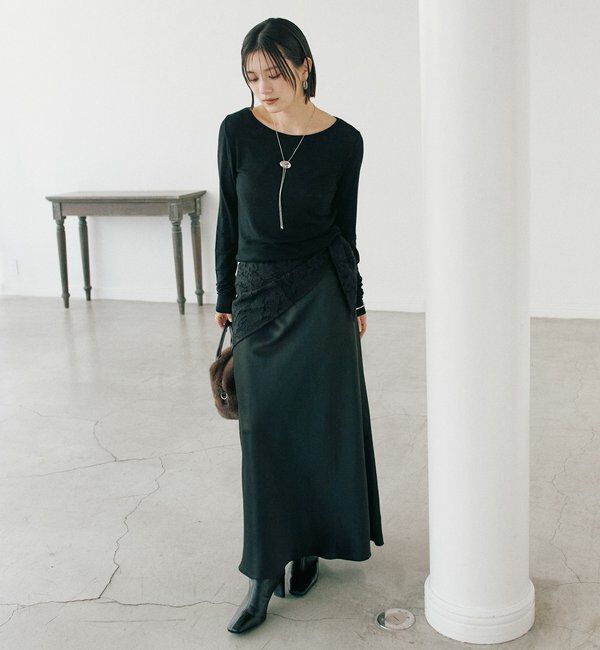  「【上品な揺れ感】キュプラ混バイアススカート」|スカート|