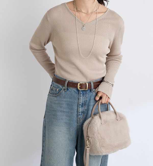  「【オンオフ使える】2wayリブニット」|ニット・セーター|