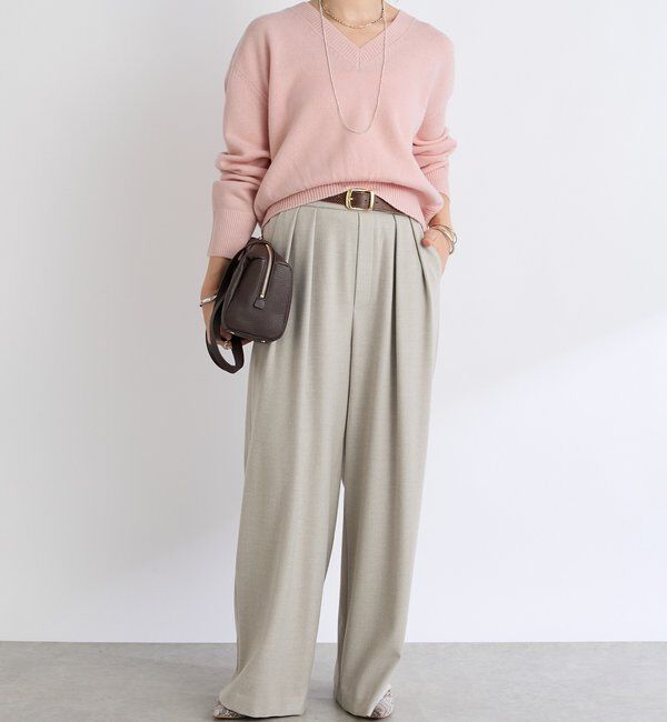  「【最高気温5度の寒い日に！/すっきり見え】ウォームタックワイドスラックス」|チノ|