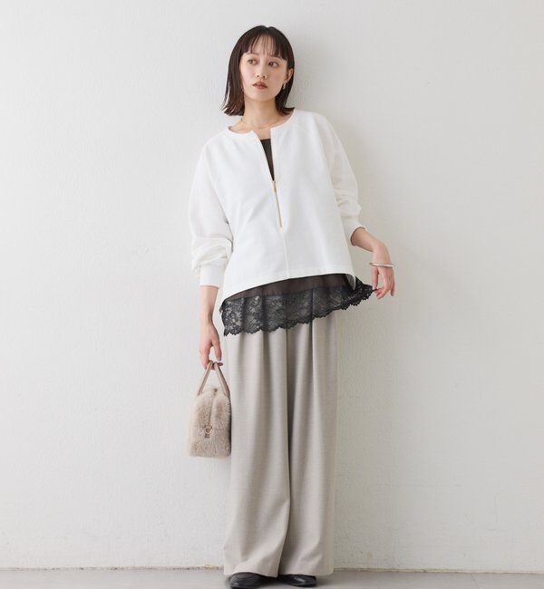  「【最高気温5度の寒い日に！/すっきり見え】ウォームタックワイドスラックス」|チノ|