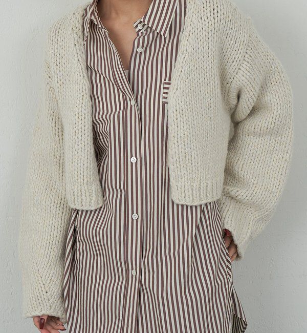  「【HERITANOVUM】ハンドニットジャケット」|ニット・セーター|