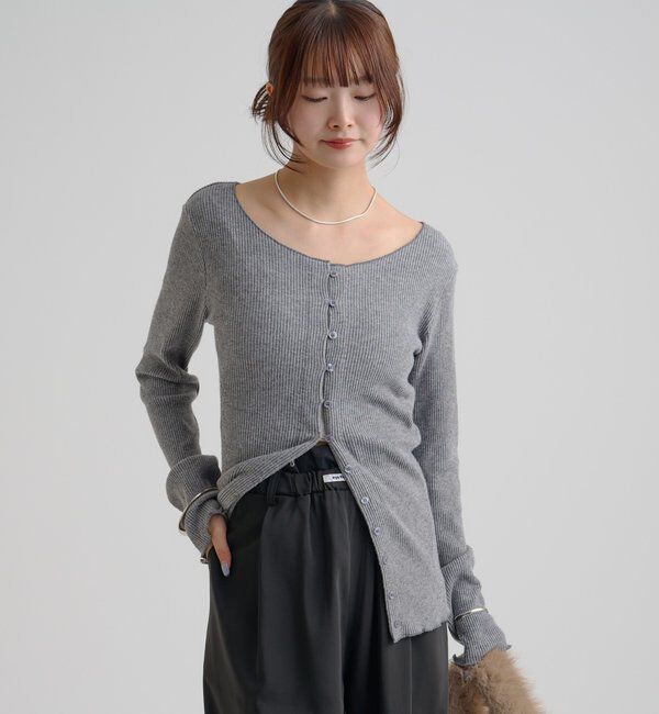  「起毛リブボタンカーディガン」|Tシャツ・カットソー|