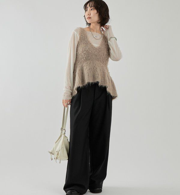  「シャギーニット ペプラムベスト」|ニット・セーター|