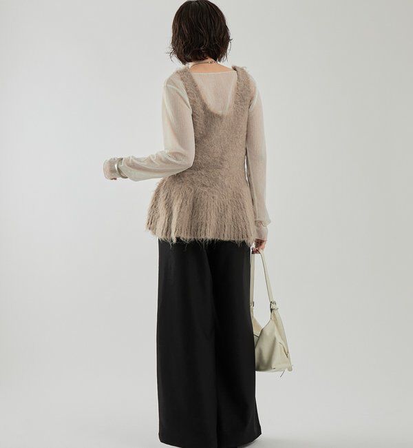  「シャギーニット ペプラムベスト」|ニット・セーター|