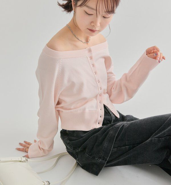  「クリアボタン カーディガン」|カーディガン|
