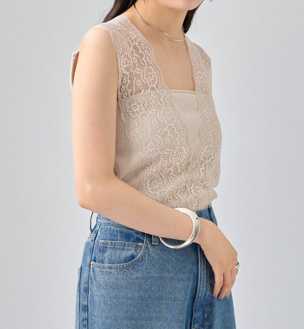  「Vレースタンクトップ」|キャミソール|