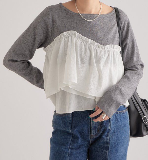  「ビスチェドッキングニット」|ニット・セーター|グレー