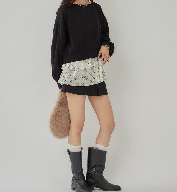  「袖ボリューム ショートスウェット」|Tシャツ・カットソー|