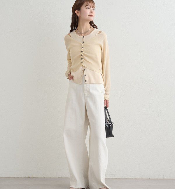  「ショルダースリットレイヤードニット」|ニット・セーター|