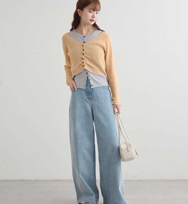  「ショルダースリットレイヤードニット」|ニット・セーター|