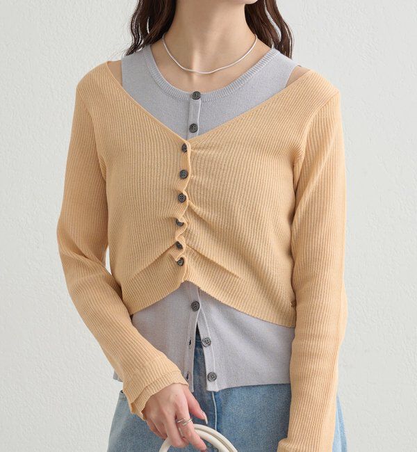  「ショルダースリットレイヤードニット」|ニット・セーター|